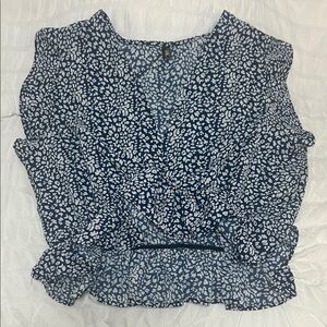 Fancyinn Navy and White Patterned Blouse
